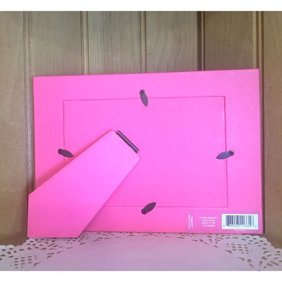 Vera Bradley Pink Floral Photo Tabletop Frame Tea Garden Retired Pattern - Picture 2 of 5